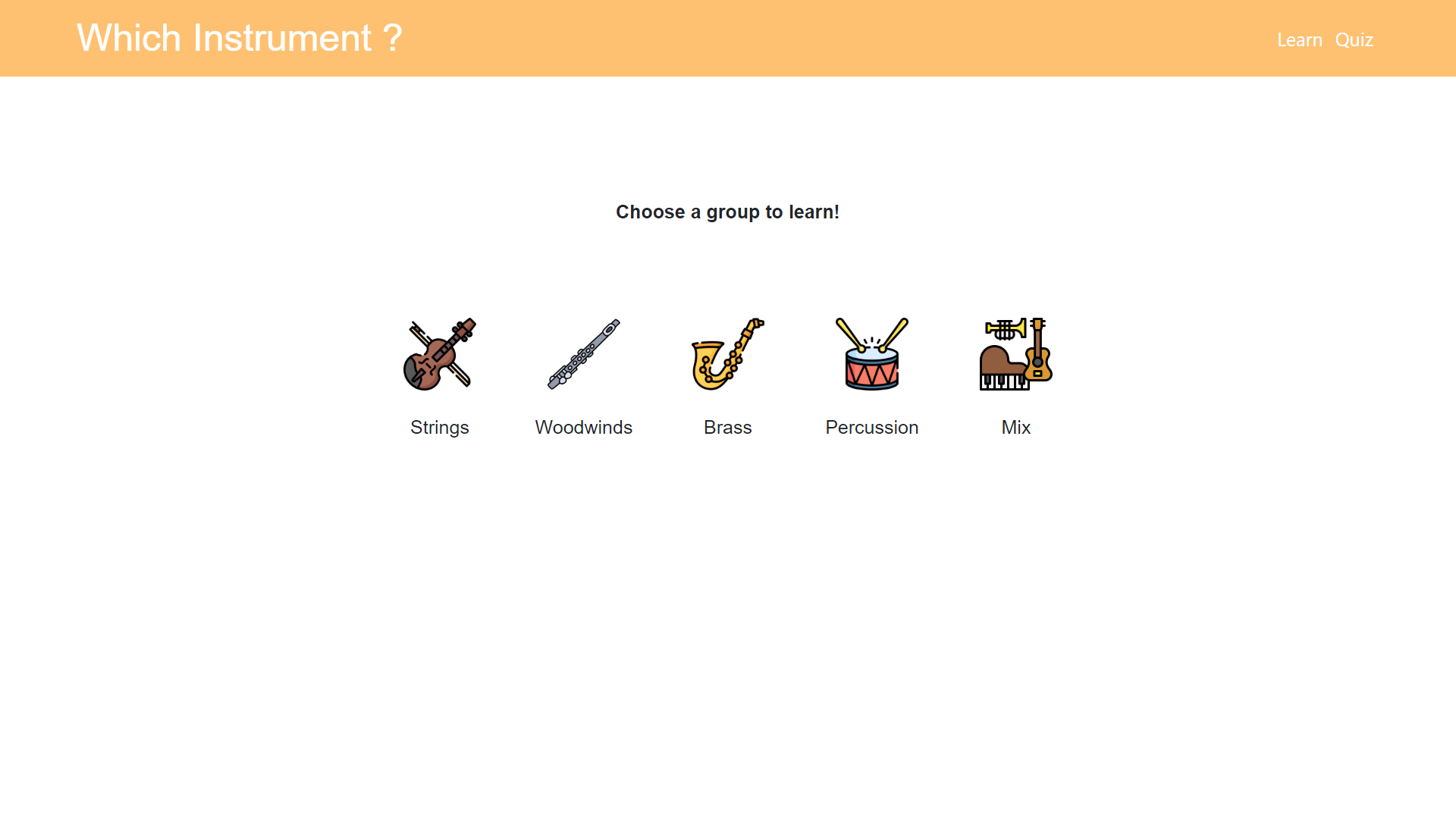 Home screen of the Which Instrument website